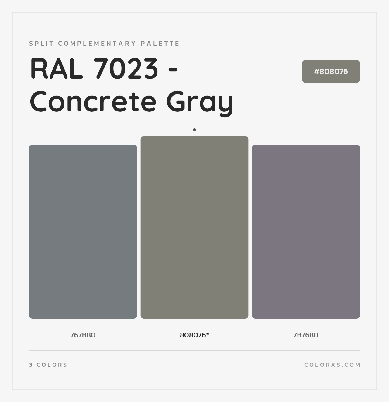 RAL 7023 - Concrete Gray - Split-Complementary Color Palette