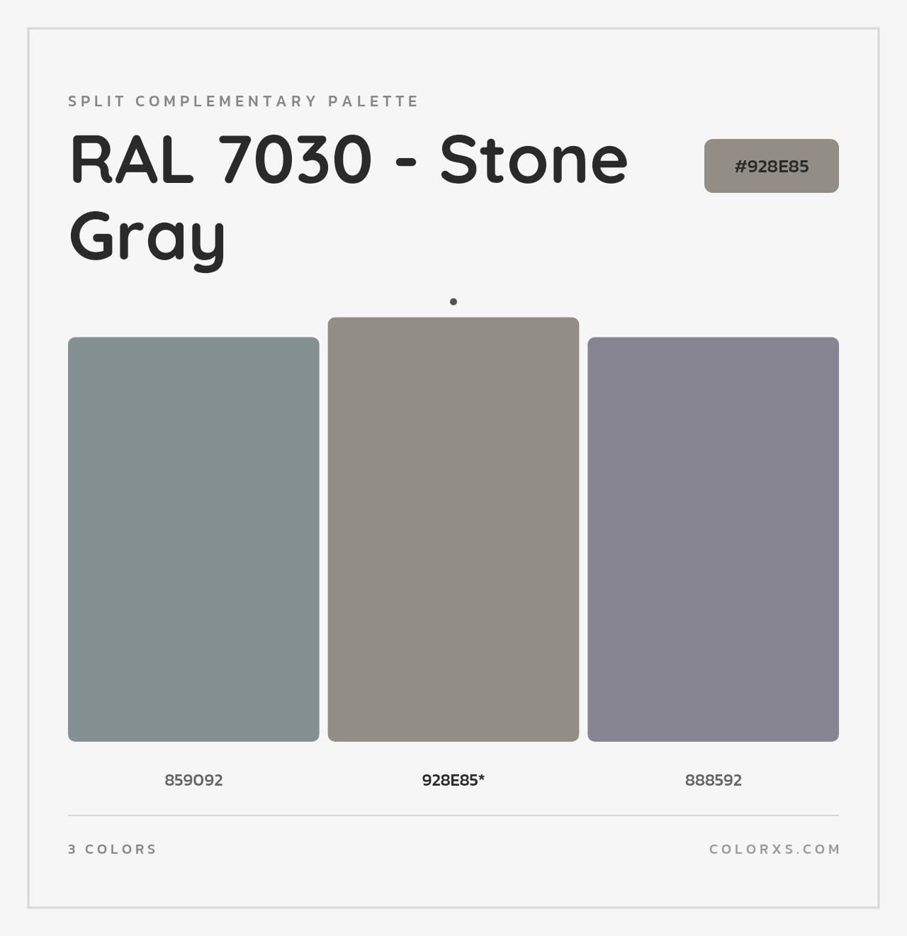 RAL 7030 - Stone Gray - Split-Complementary Color Palette