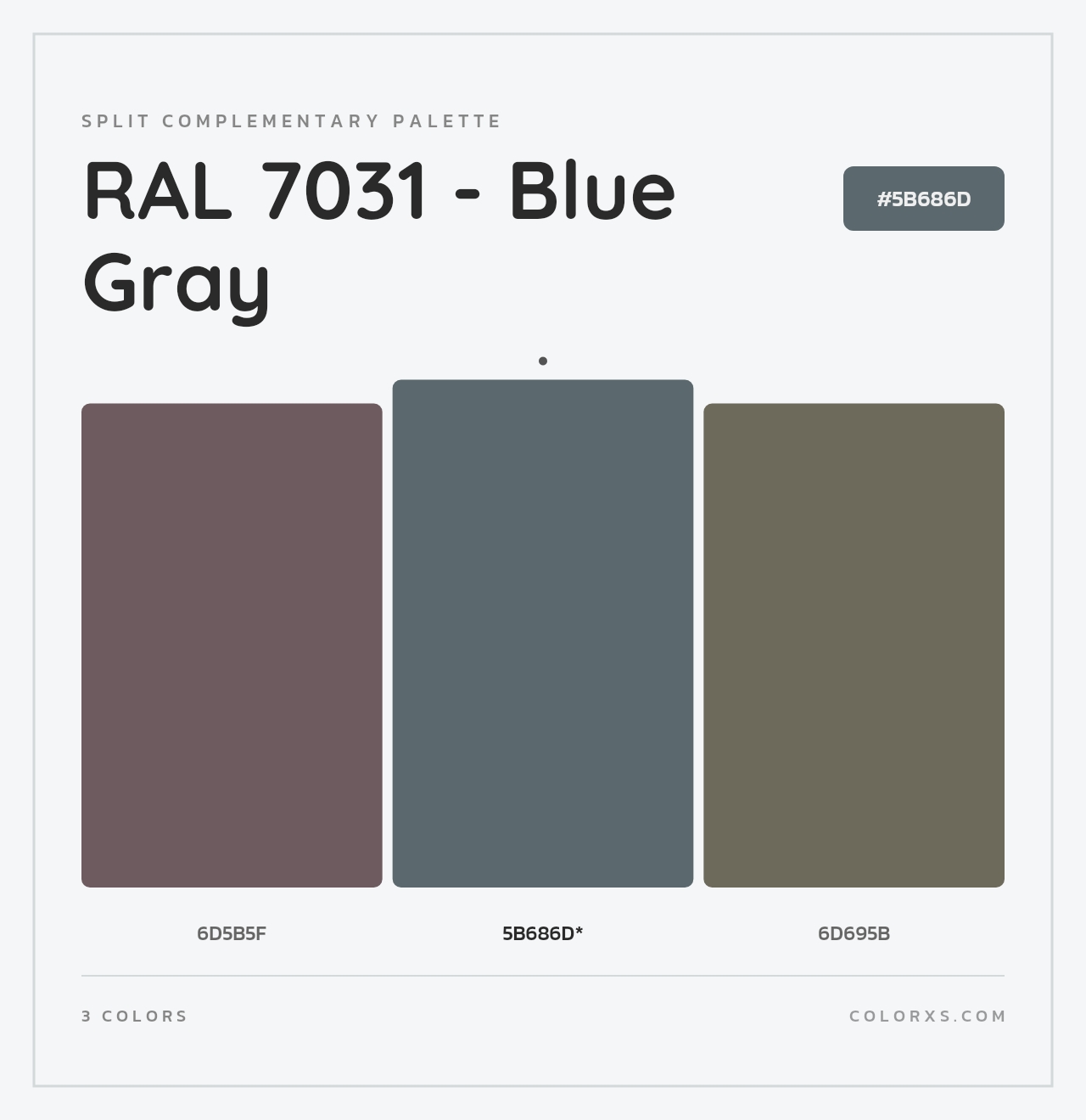RAL 7031 - Blue Gray - Split-Complementary Color Palette