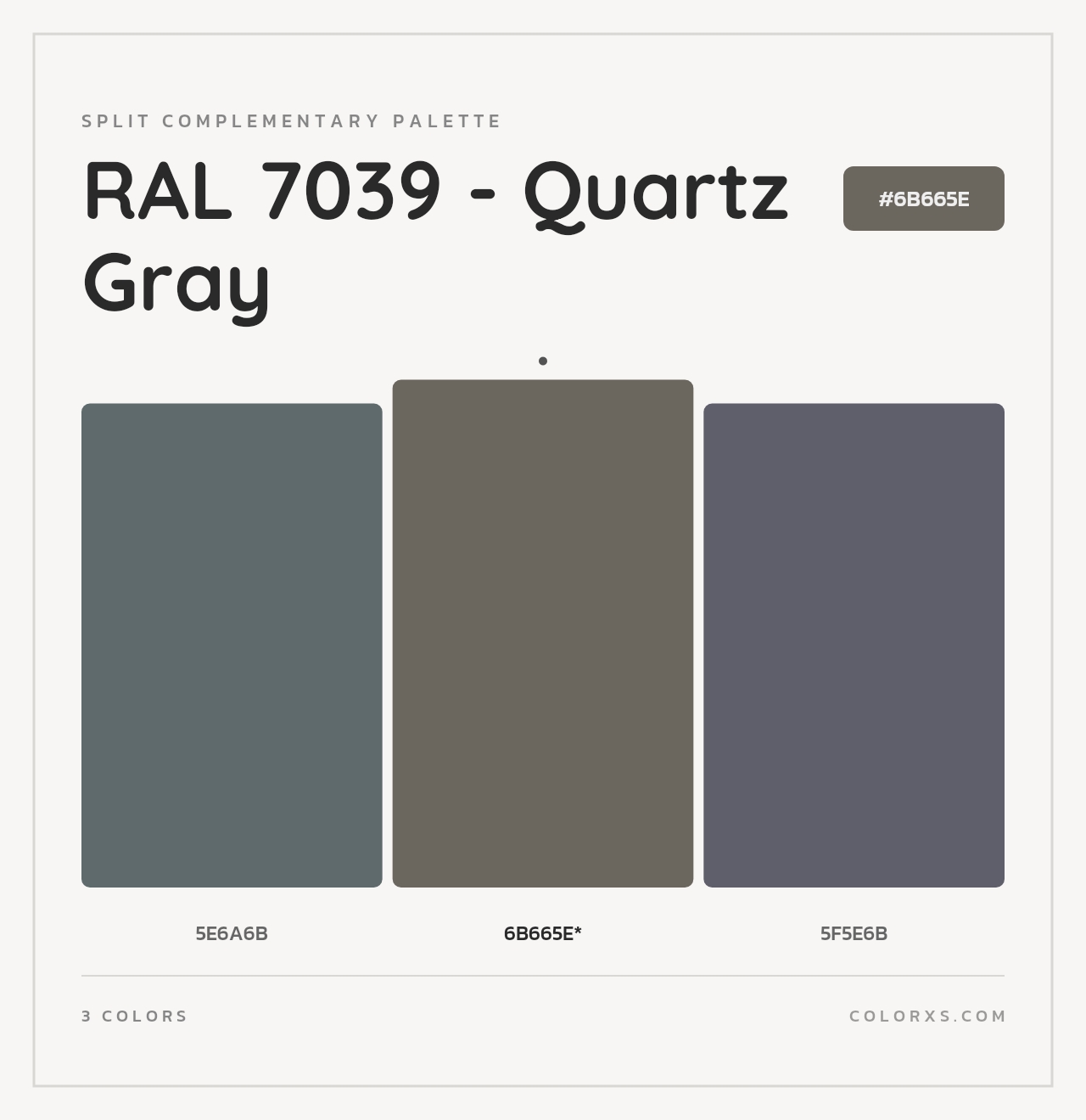 RAL 7039 - Quartz Gray - Split-Complementary Color Palette