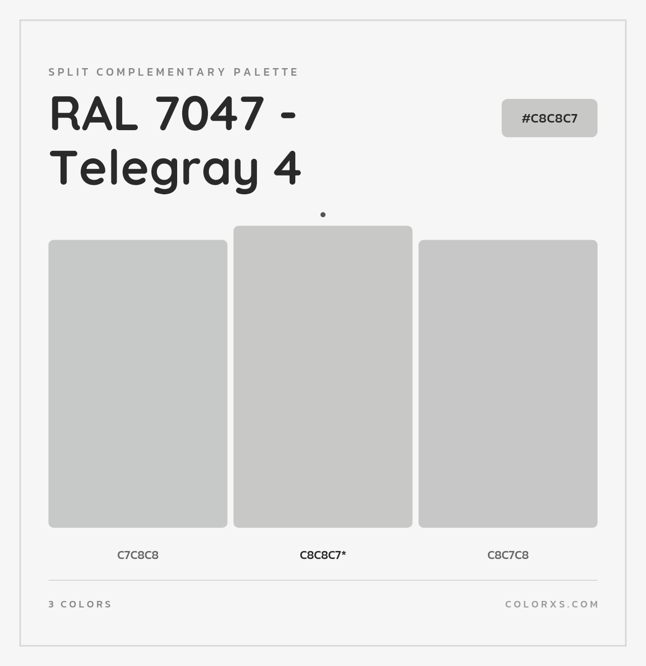 RAL 7047 - Telegray 4 - Split-Complementary Color Palette