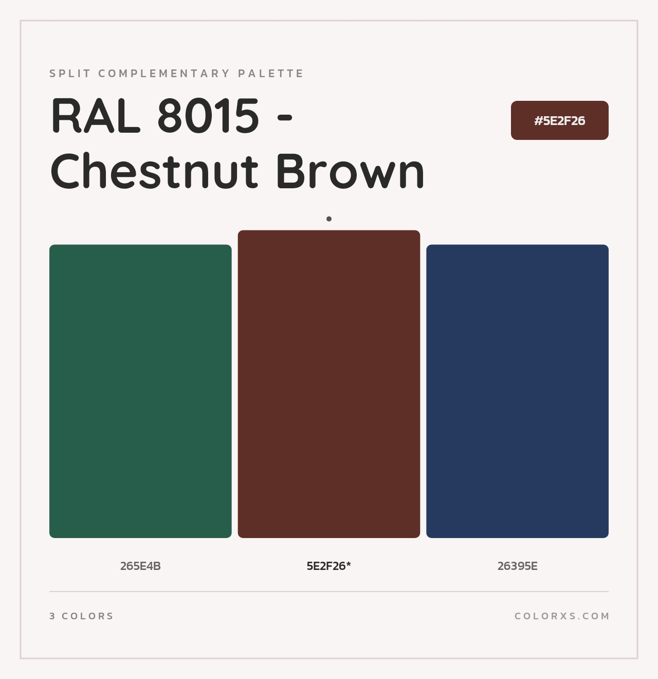 RAL 8015 - Chestnut Brown - Split-Complementary Color Palette