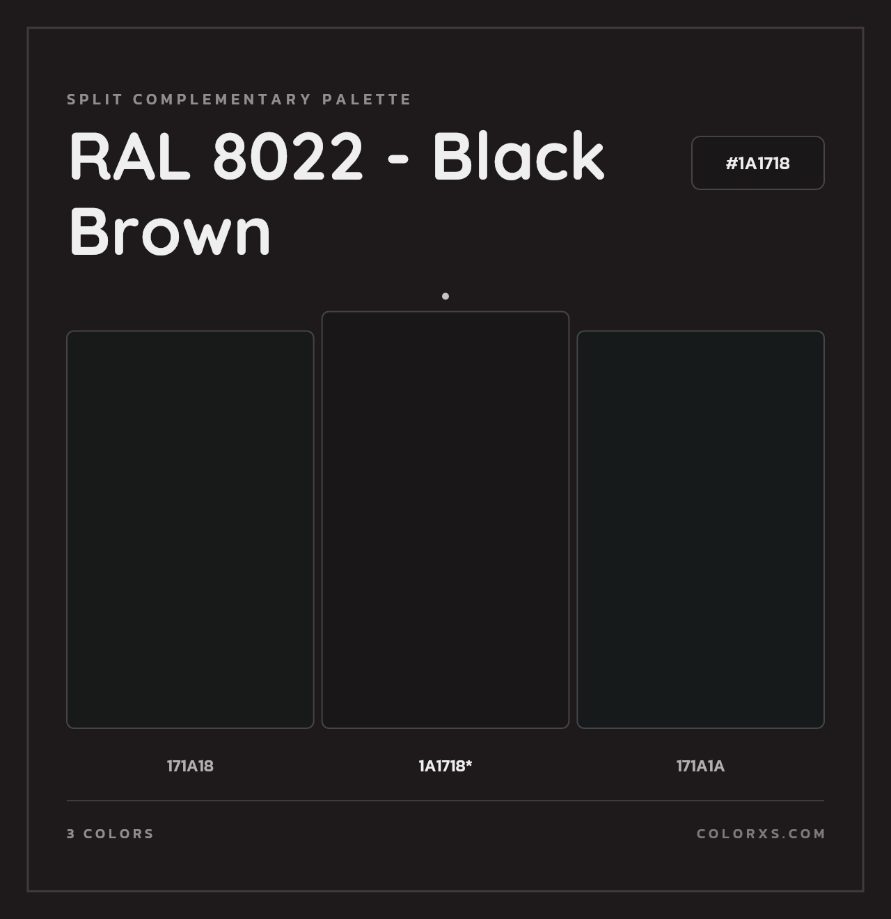 RAL 8022 - Black Brown - Split-Complementary Color Palette