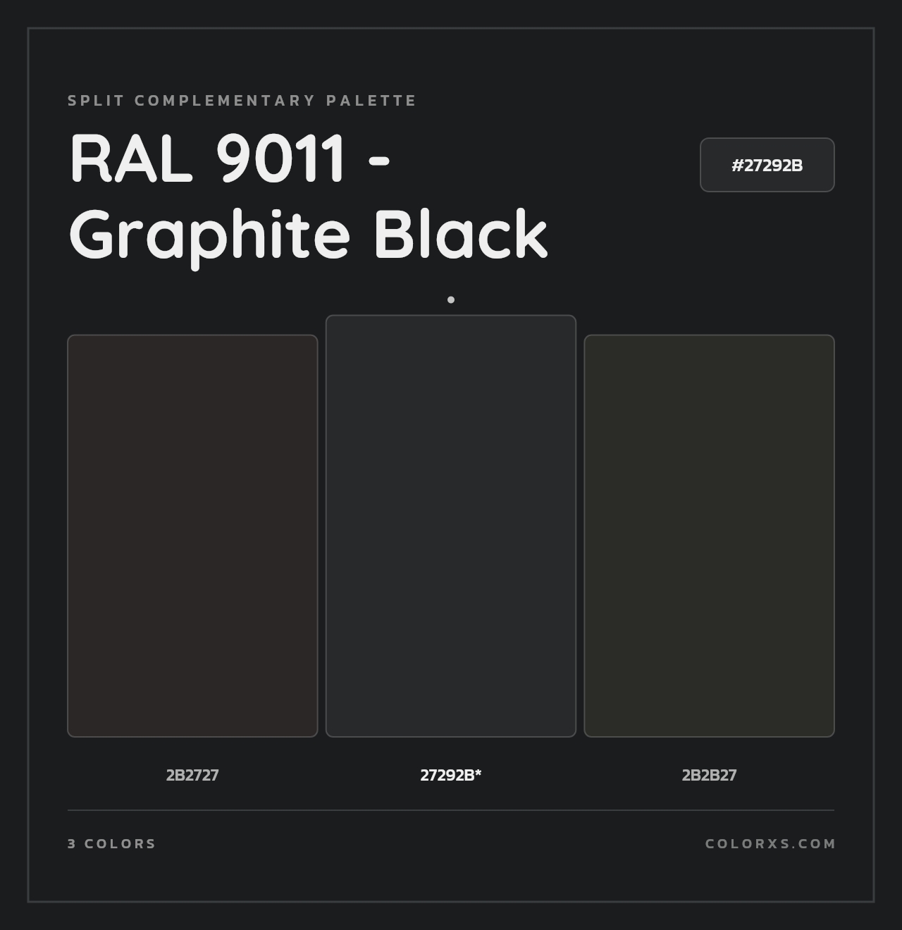 RAL 9011 - Graphite Black - Split-Complementary Color Palette