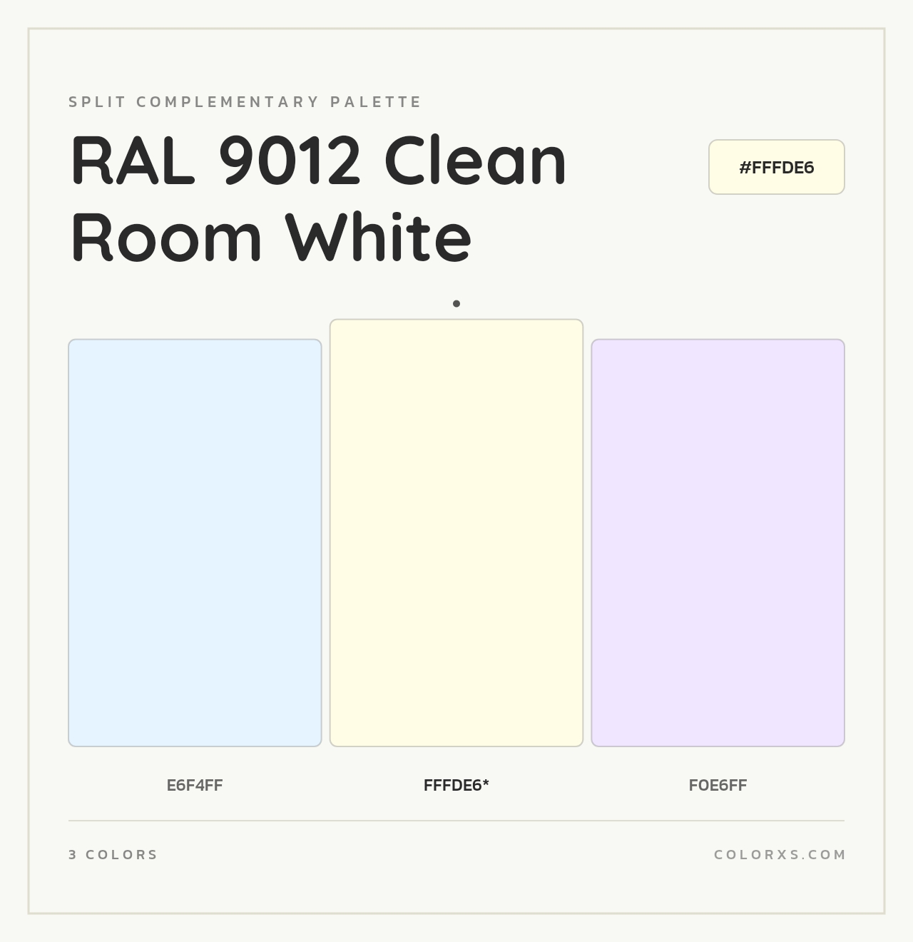 RAL 9012 Clean Room White - Split-Complementary Color Palette