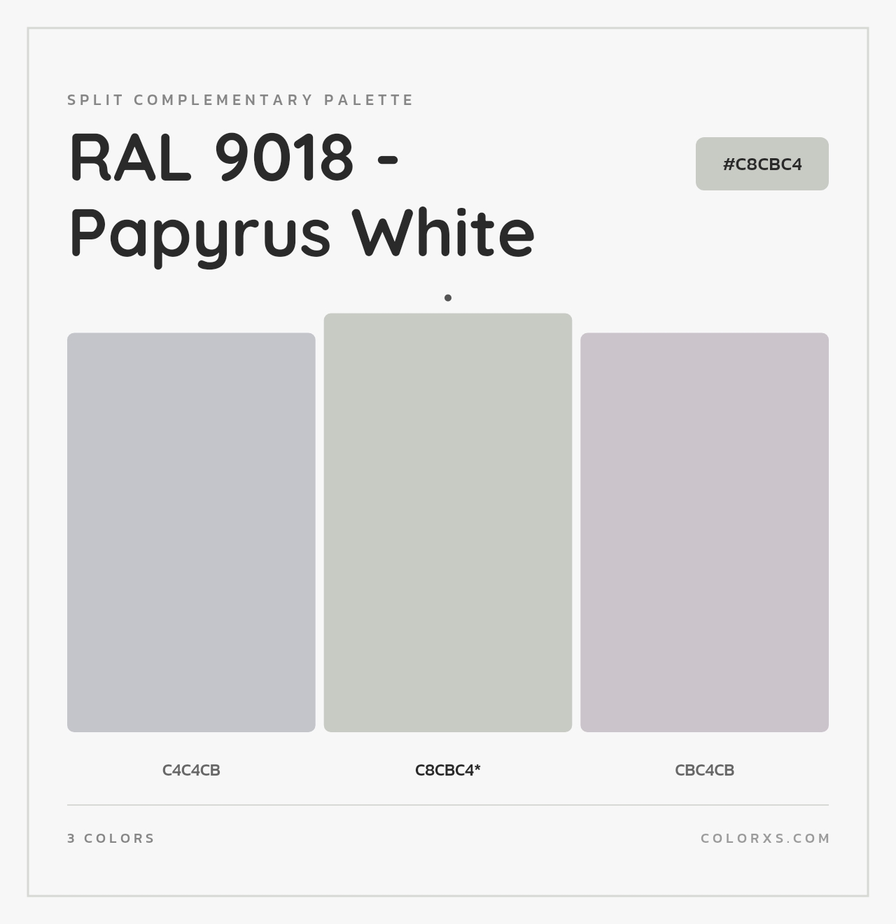 RAL 9018 - Papyrus White - Split-Complementary Color Palette