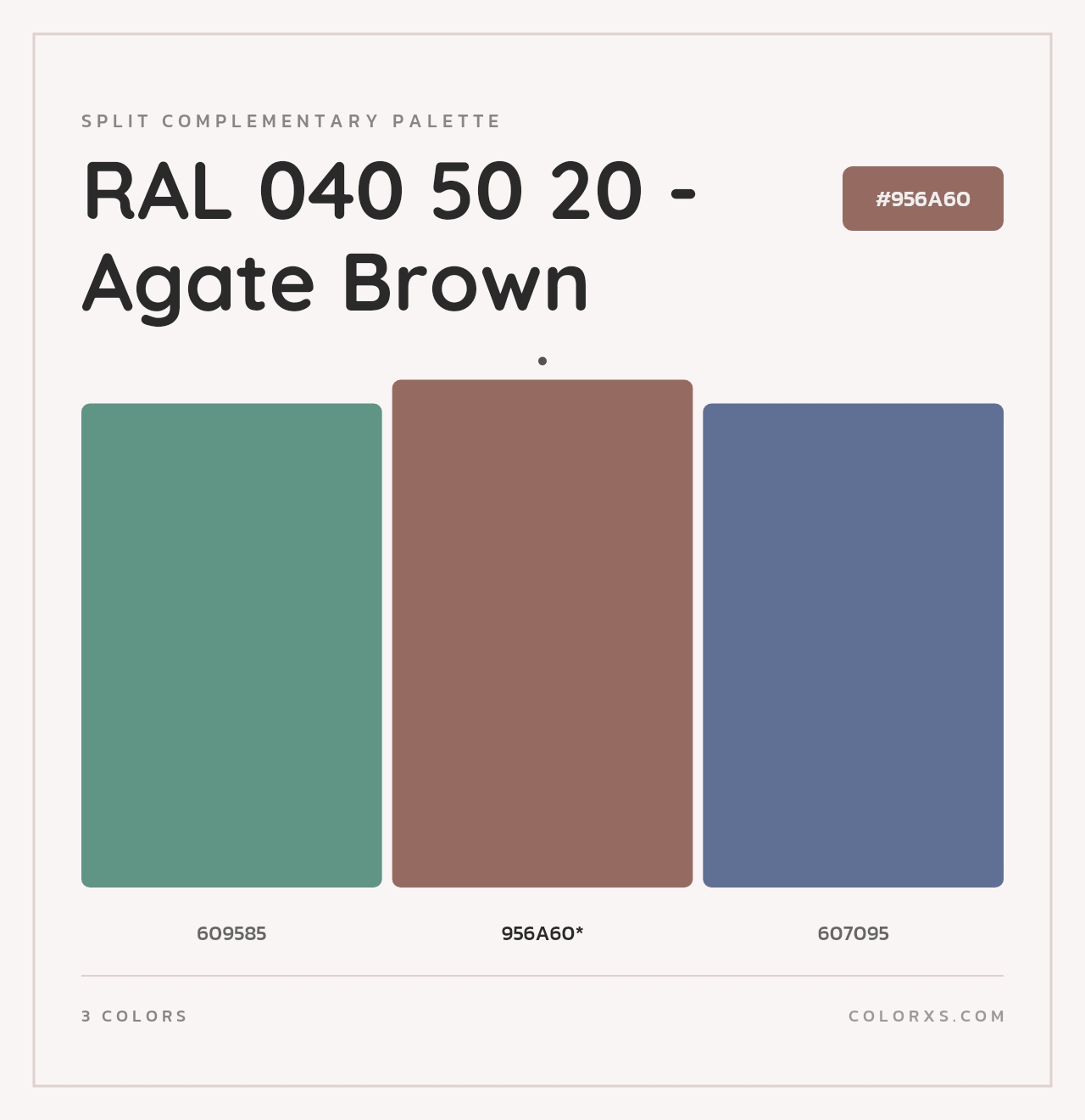 RAL 040 50 20 - Agate Brown - Split-Complementary Color Palette