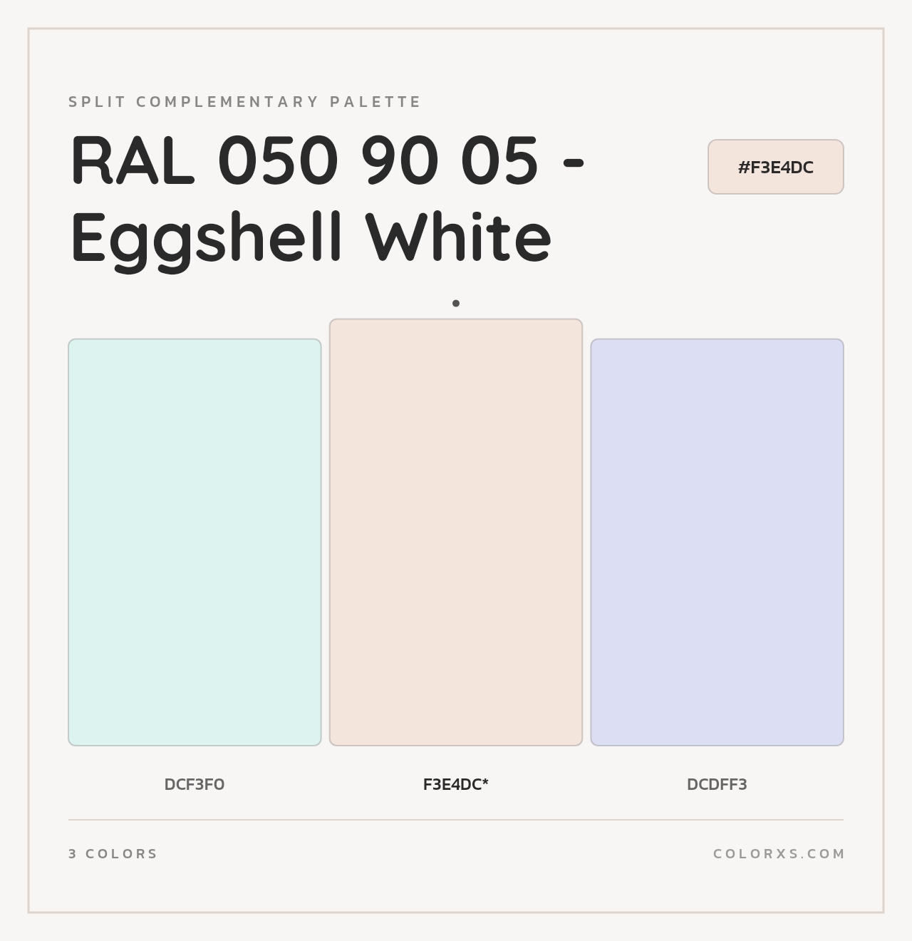 RAL 050 90 05 - Eggshell White - Split-Complementary Color Palette