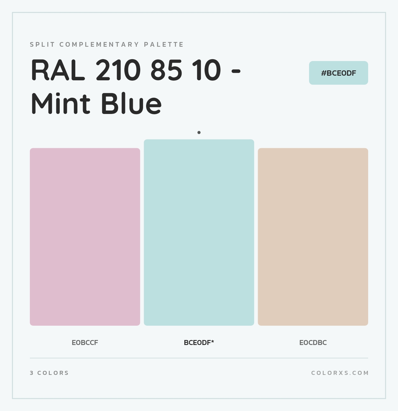 RAL 210 85 10 - Mint Blue - Split-Complementary Color Palette