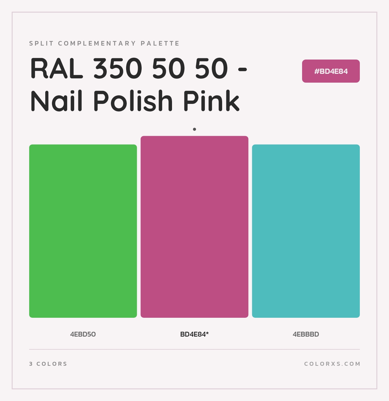 RAL 350 50 50 - Nail Polish Pink - Split-Complementary Color Palette