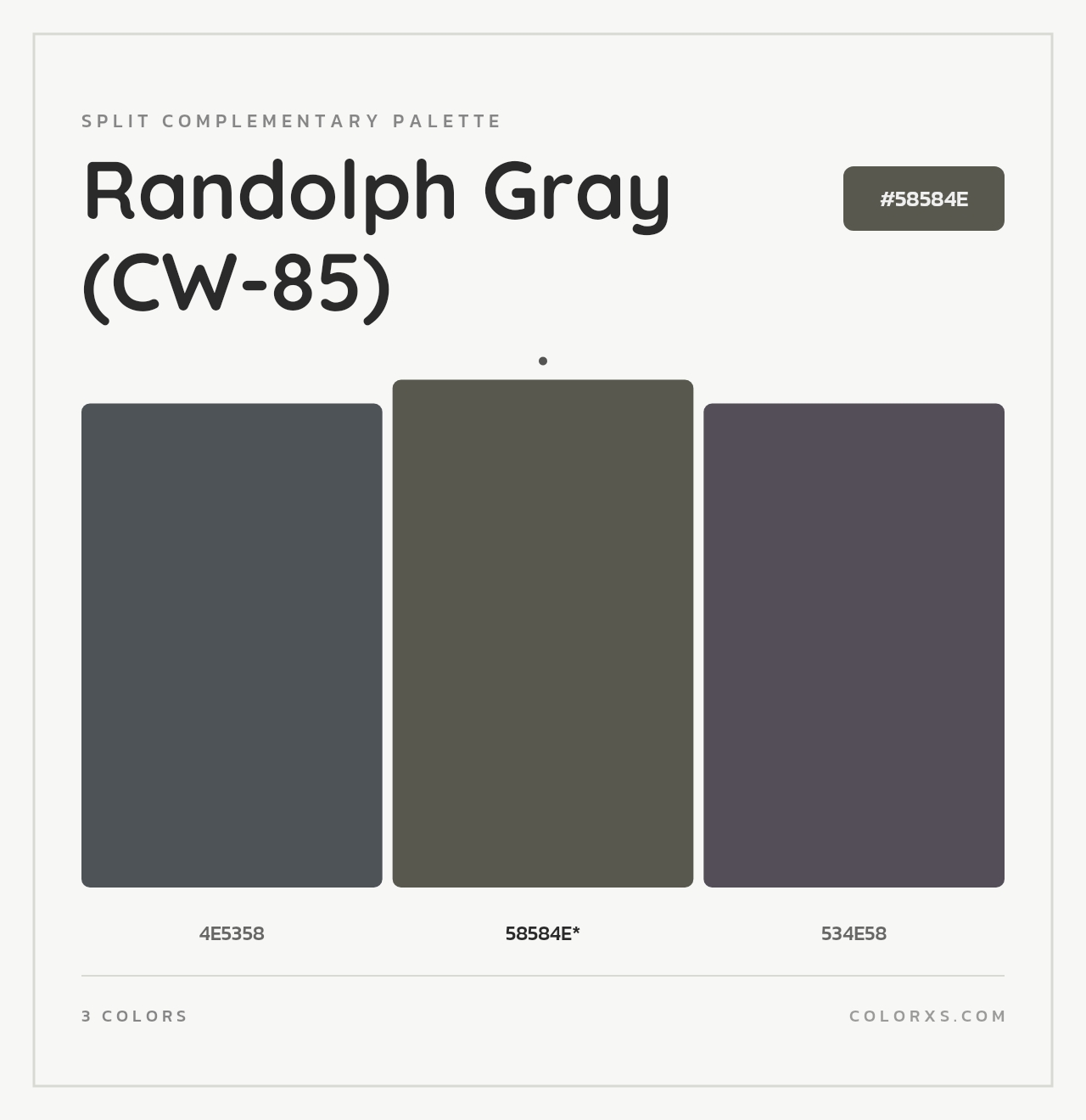 Randolph Gray (CW-85) - Split-Complementary Color Palette