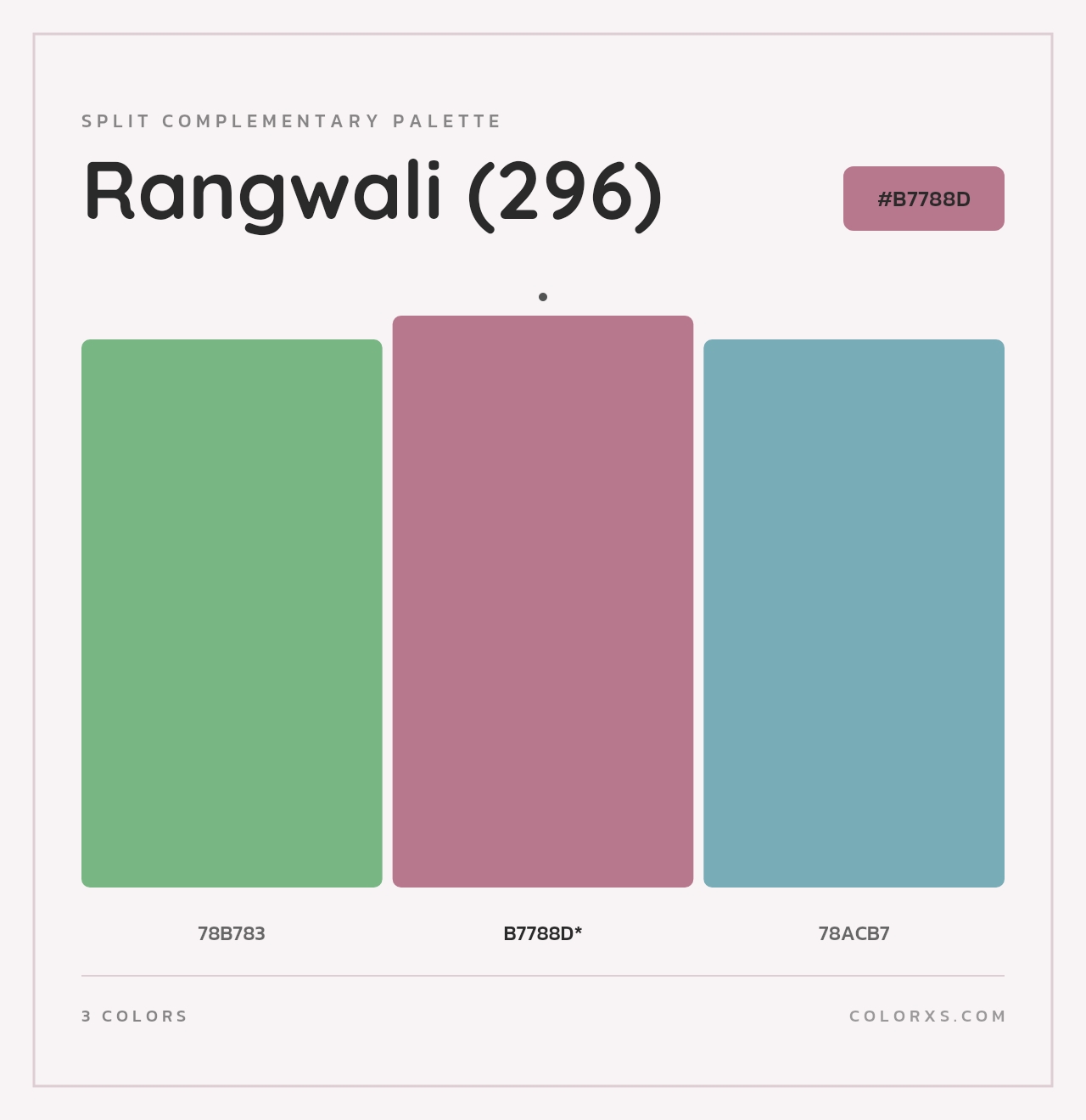 Rangwali (296) - Split-Complementary Color Palette