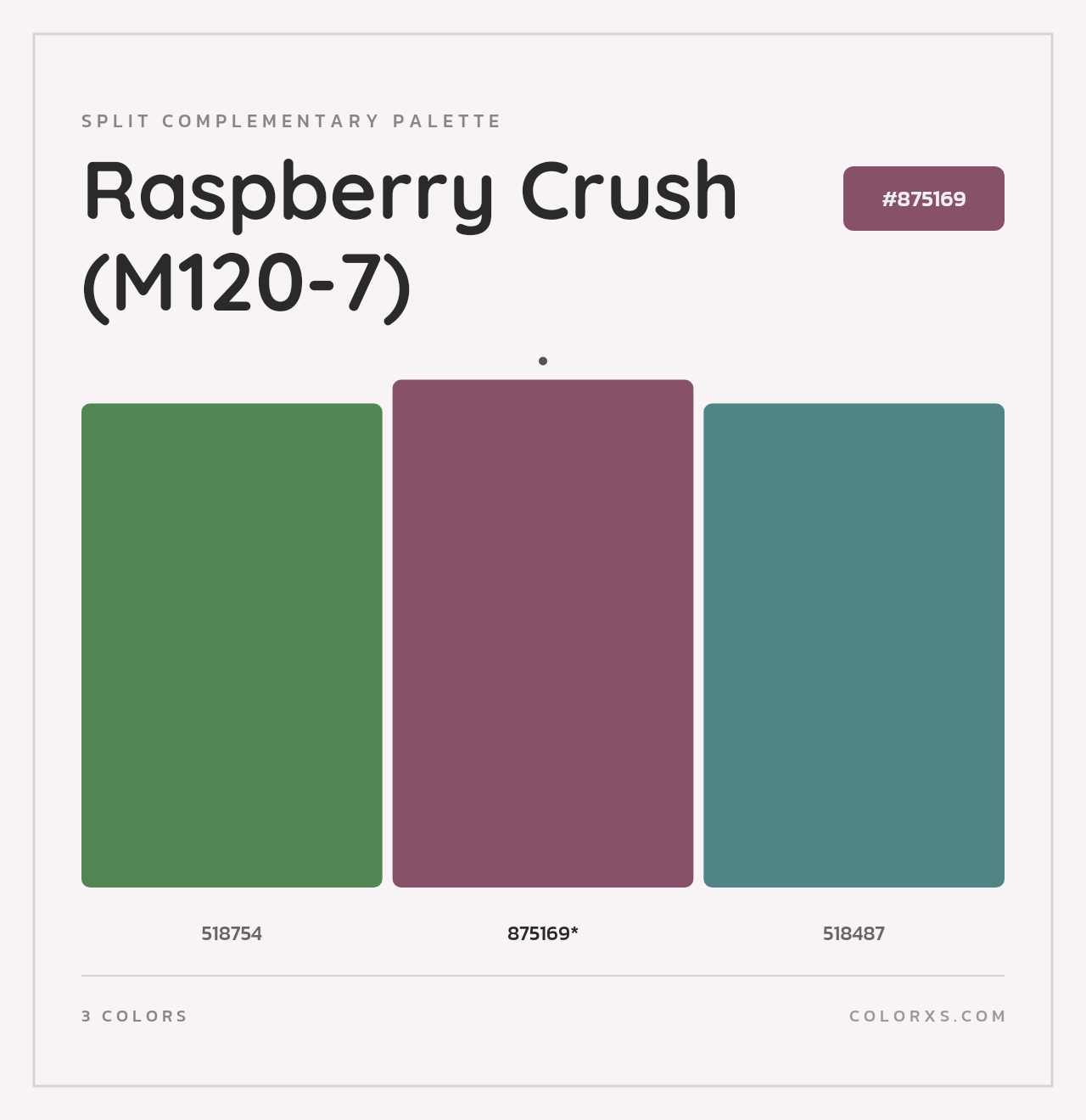 Raspberry Crush (M120-7) - Split-Complementary Color Palette
