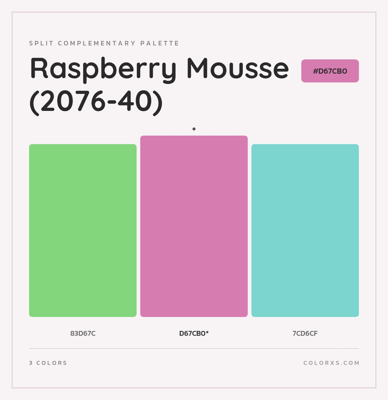 Raspberry Mousse (2076-40) - Split-Complementary Color Palette