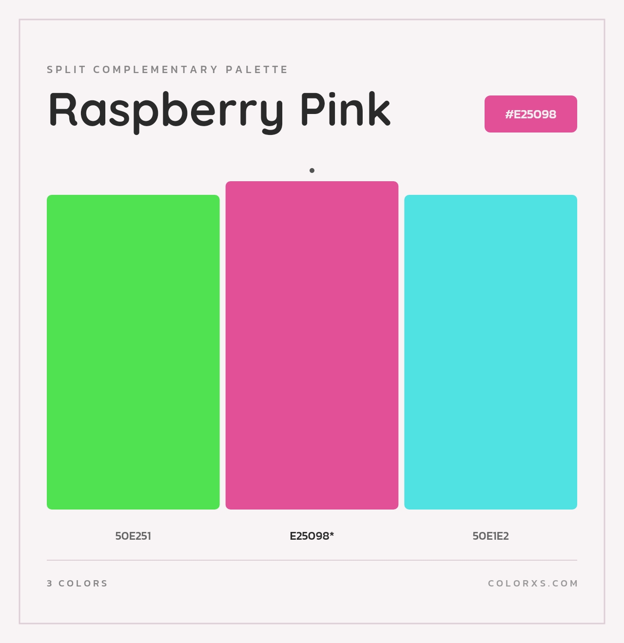 Raspberry Pink - Split-Complementary Color Palette
