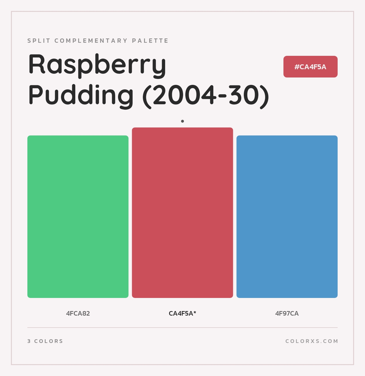 Raspberry Pudding (2004-30) - Split-Complementary Color Palette