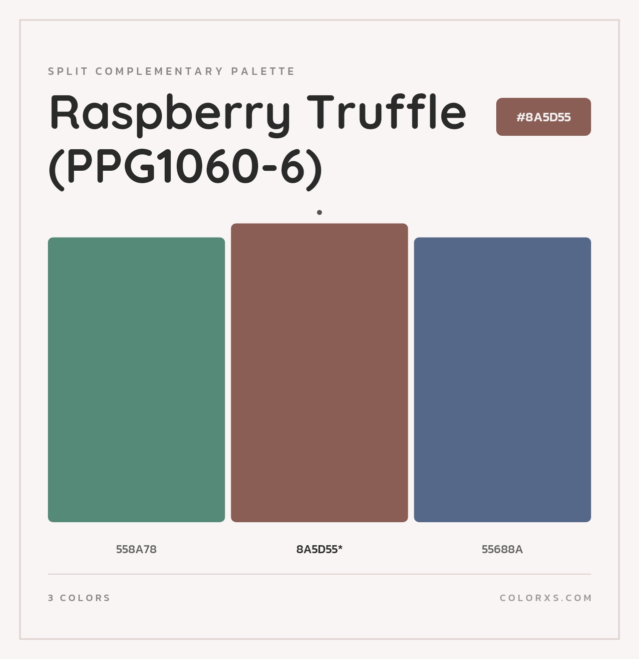 Raspberry Truffle (PPG1060-6) - Split-Complementary Color Palette