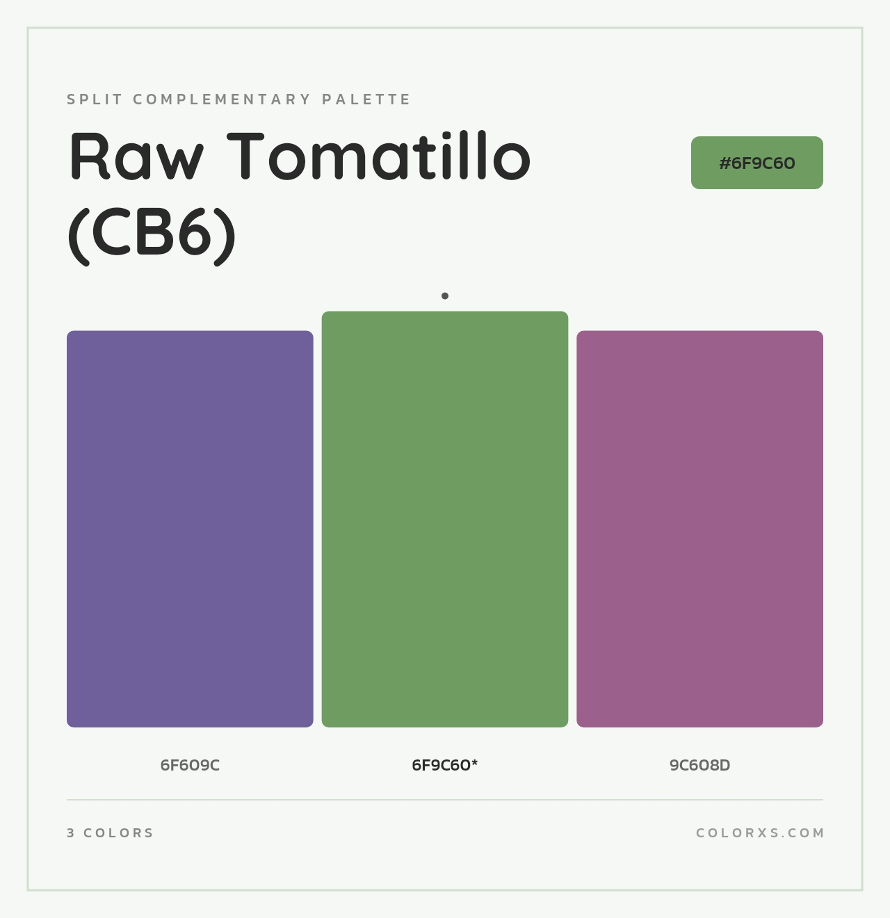 Raw Tomatillo (CB6) - Split-Complementary Color Palette
