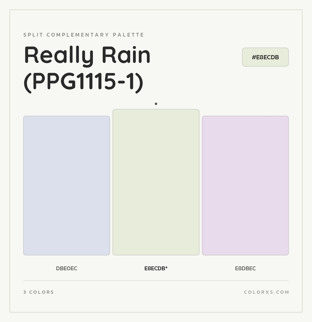 Really Rain (PPG1115-1) - Split-Complementary Color Palette