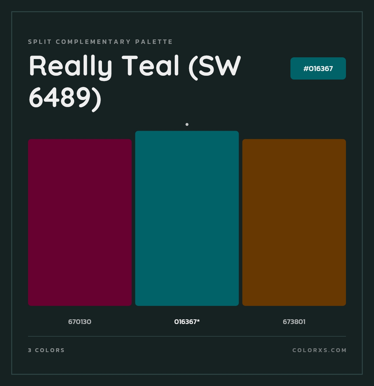 Really Teal (SW 6489) - Split-Complementary Color Palette
