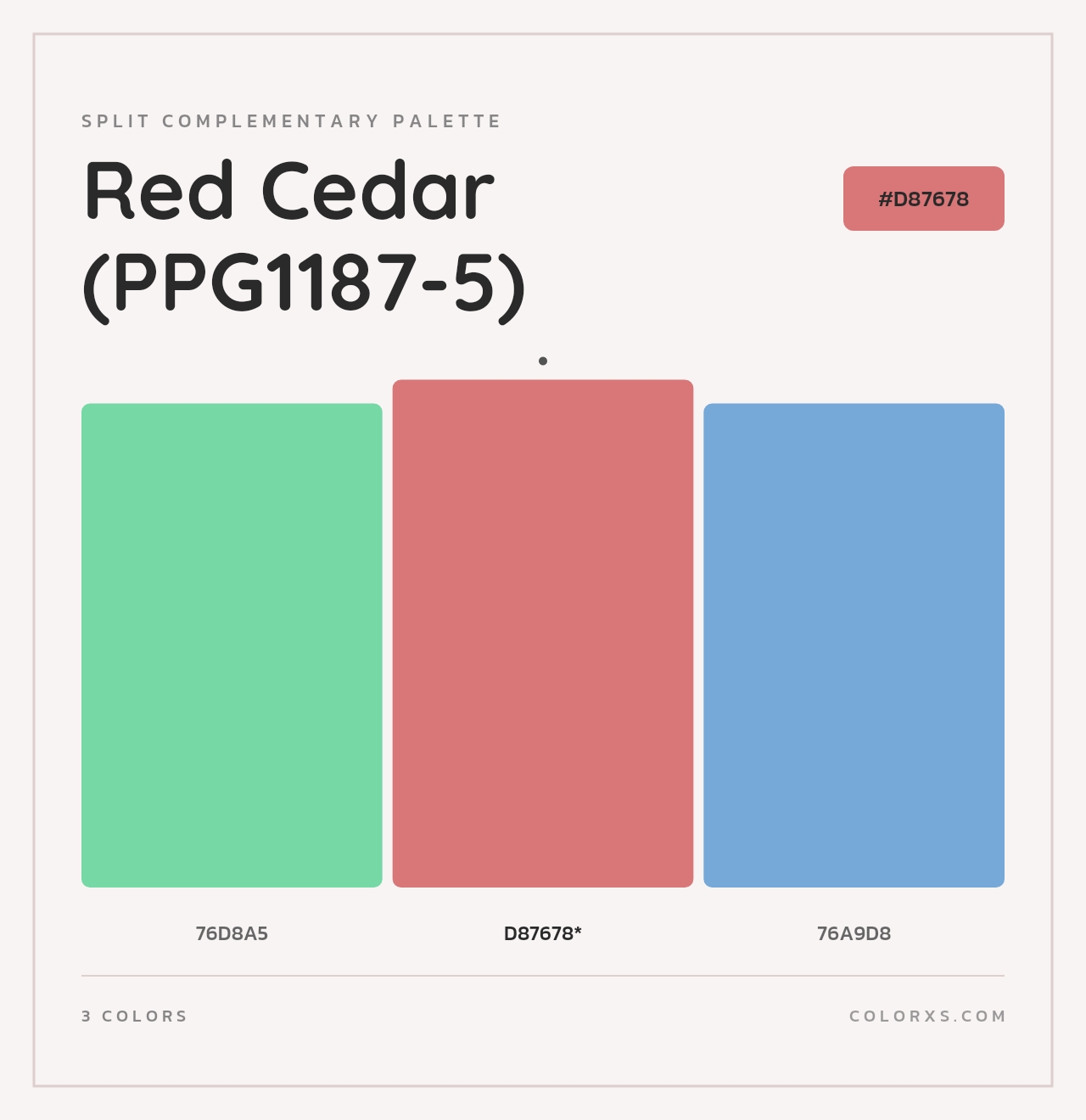 Red Cedar (PPG1187-5) - Split-Complementary Color Palette