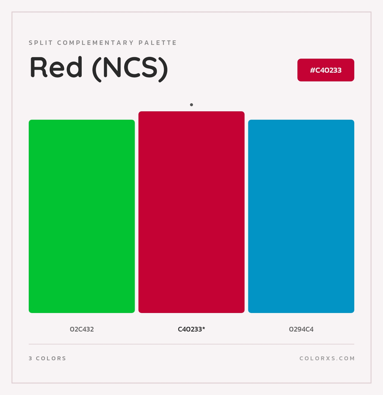 Red (NCS) - Split-Complementary Color Palette