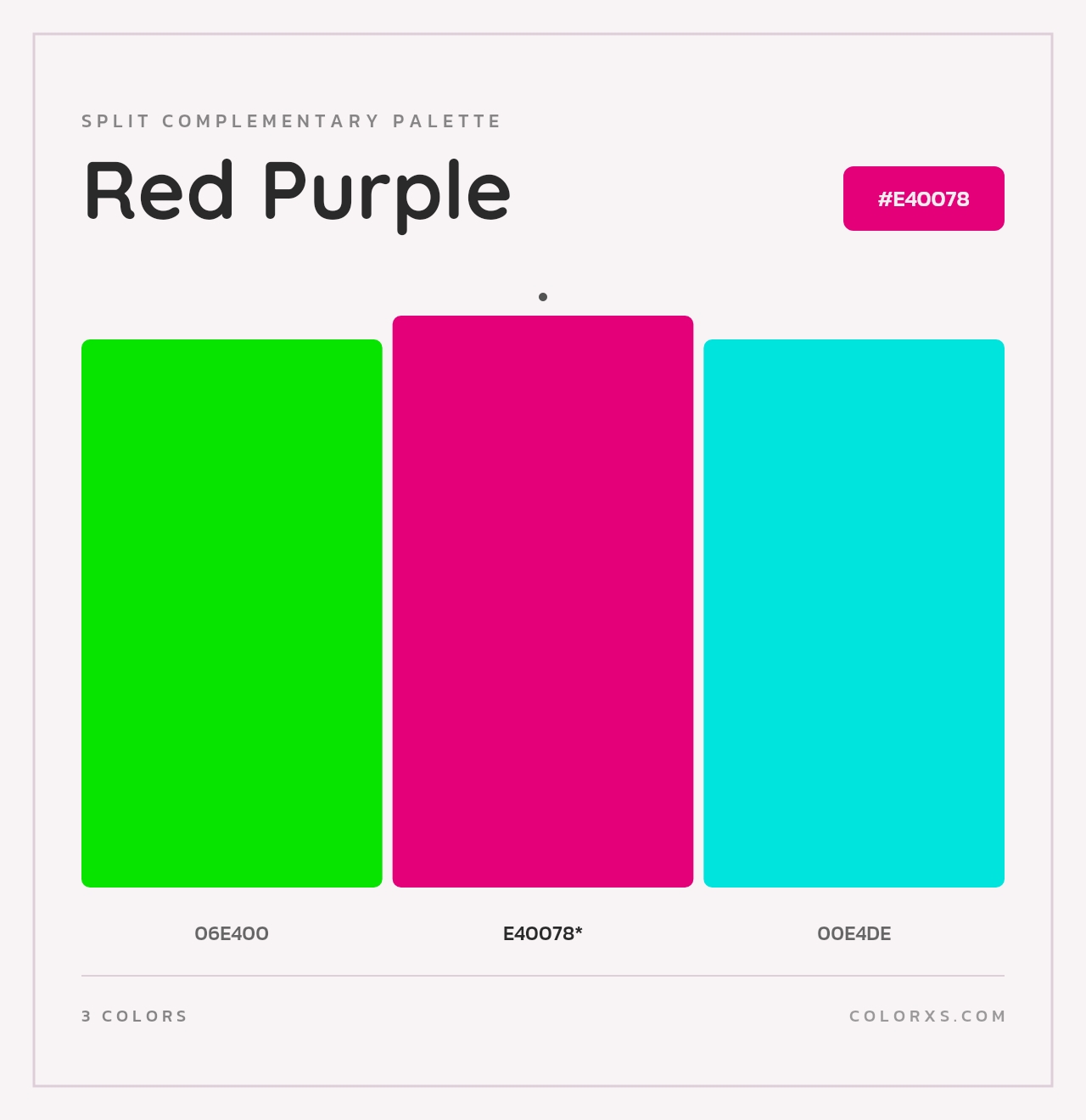 Red Purple - Split-Complementary Color Palette