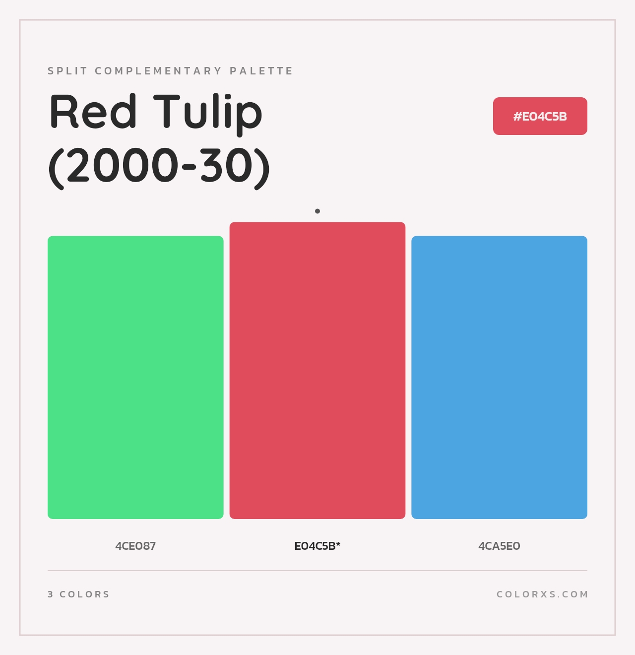Red Tulip (2000-30) - Split-Complementary Color Palette