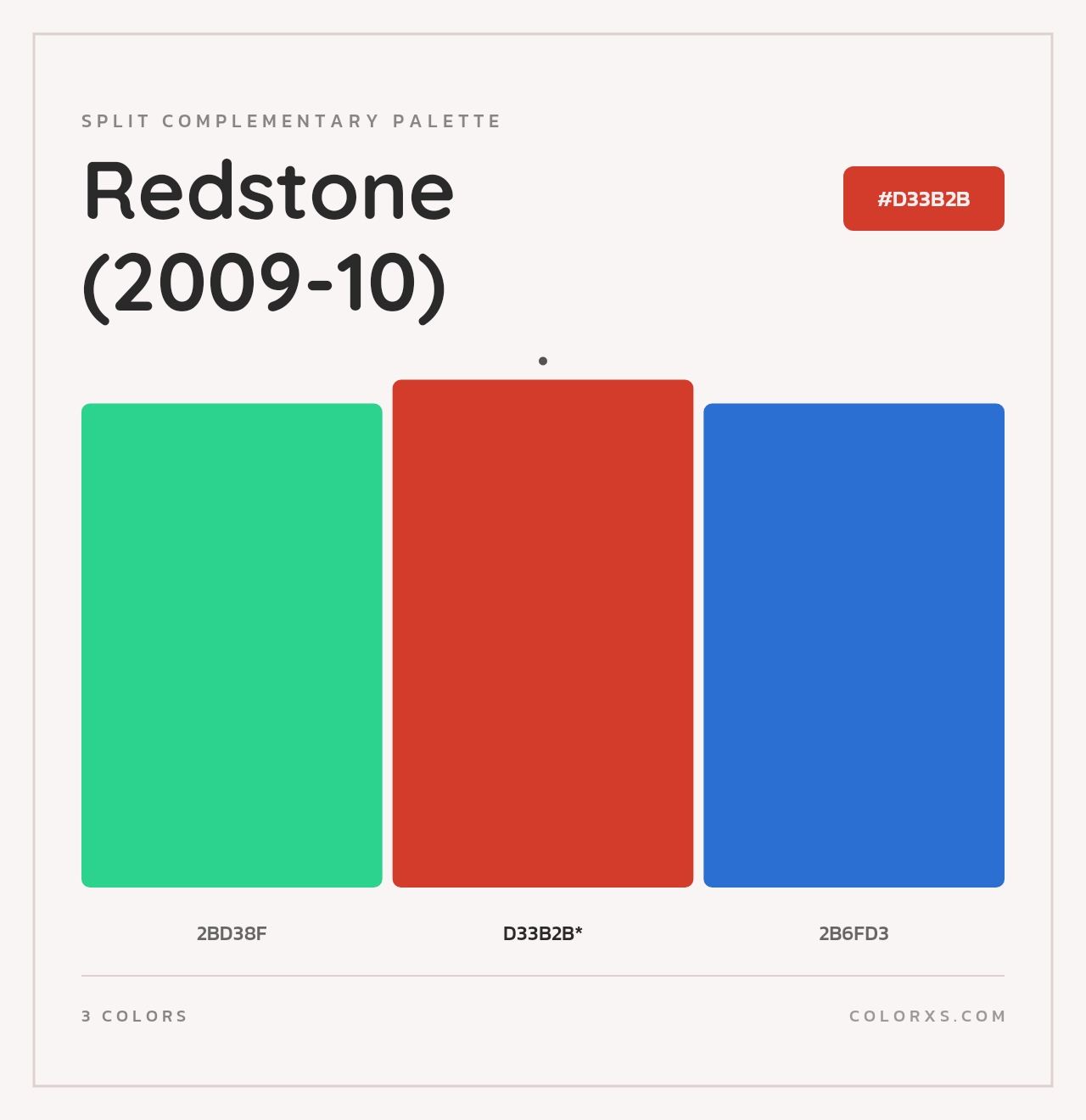 Redstone (2009-10) - Split-Complementary Color Palette