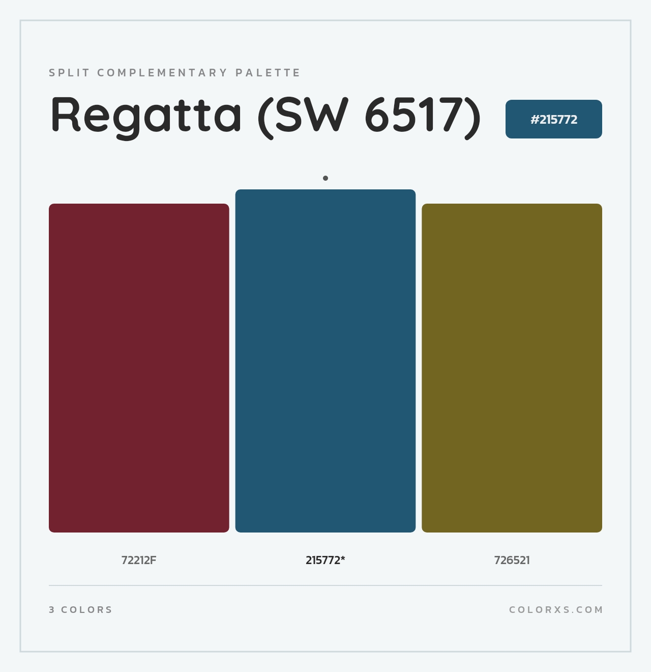 Regatta (SW 6517) - Split-Complementary Color Palette