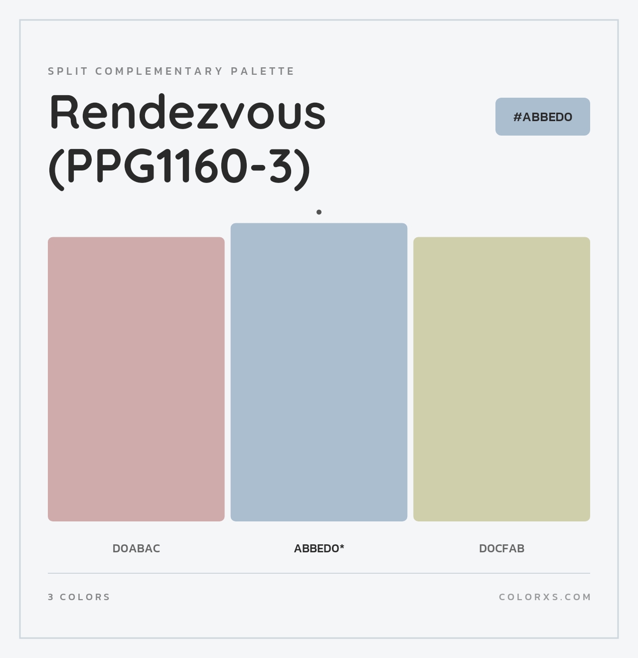 Rendezvous (PPG1160-3) - Split-Complementary Color Palette
