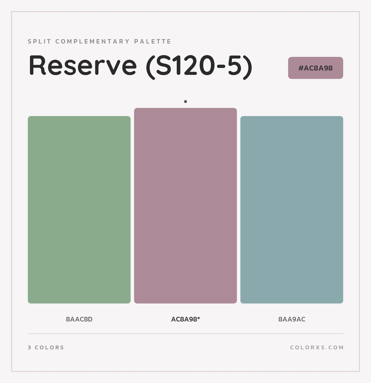Reserve (S120-5) - Split-Complementary Color Palette