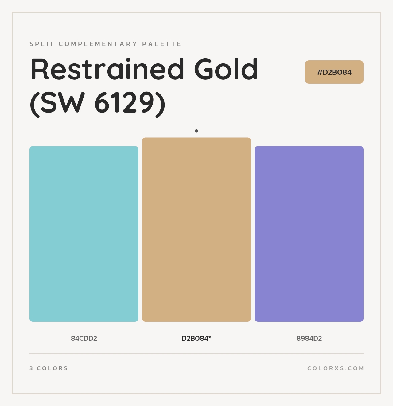 Restrained Gold (SW 6129) - Split-Complementary Color Palette