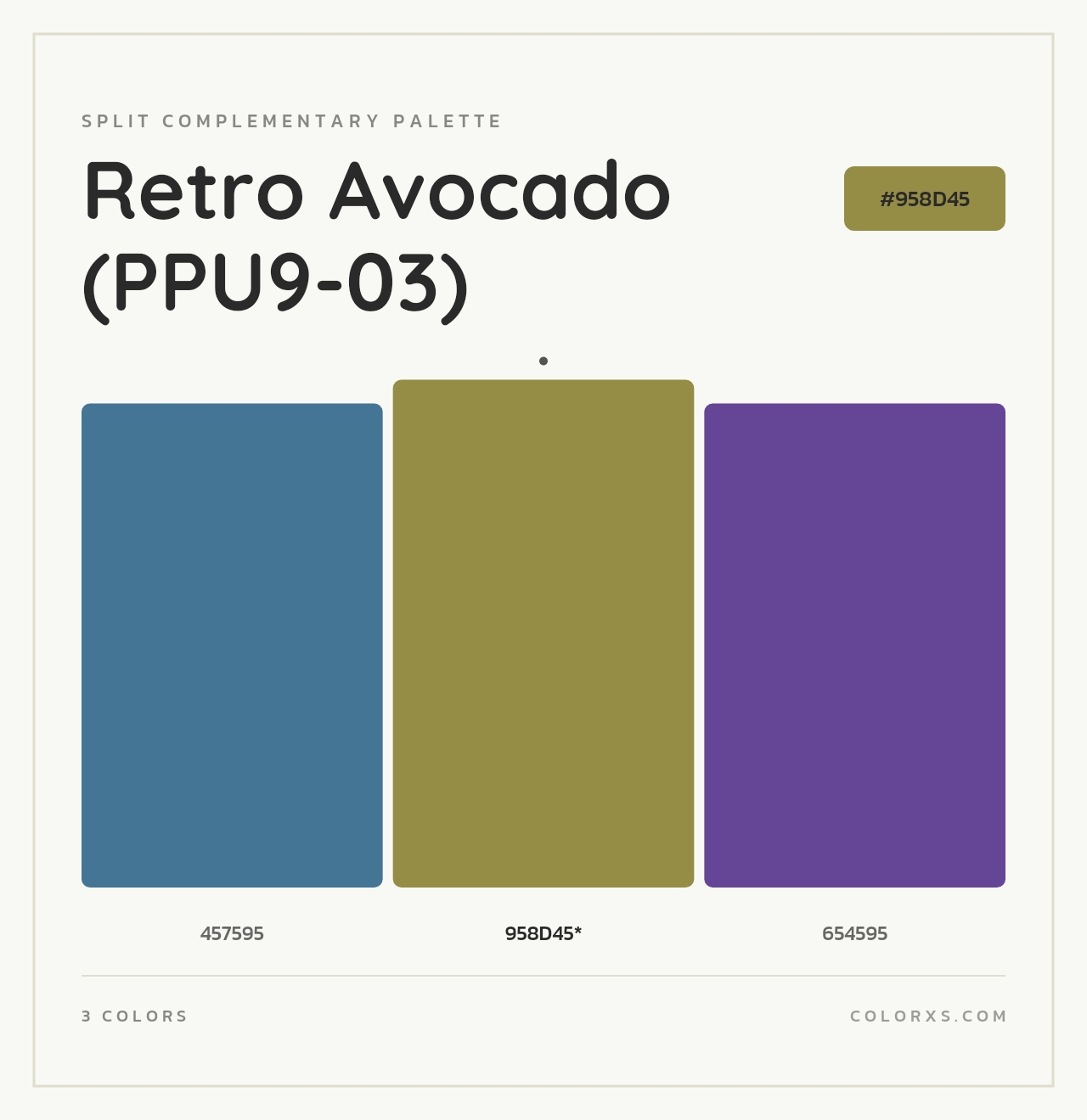 Retro Avocado (PPU9-03) - Split-Complementary Color Palette