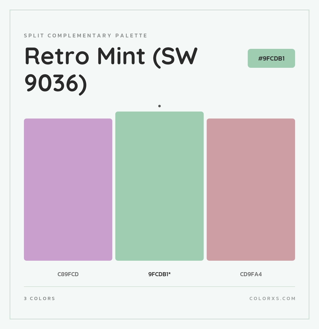 Retro Mint (SW 9036) - Split-Complementary Color Palette
