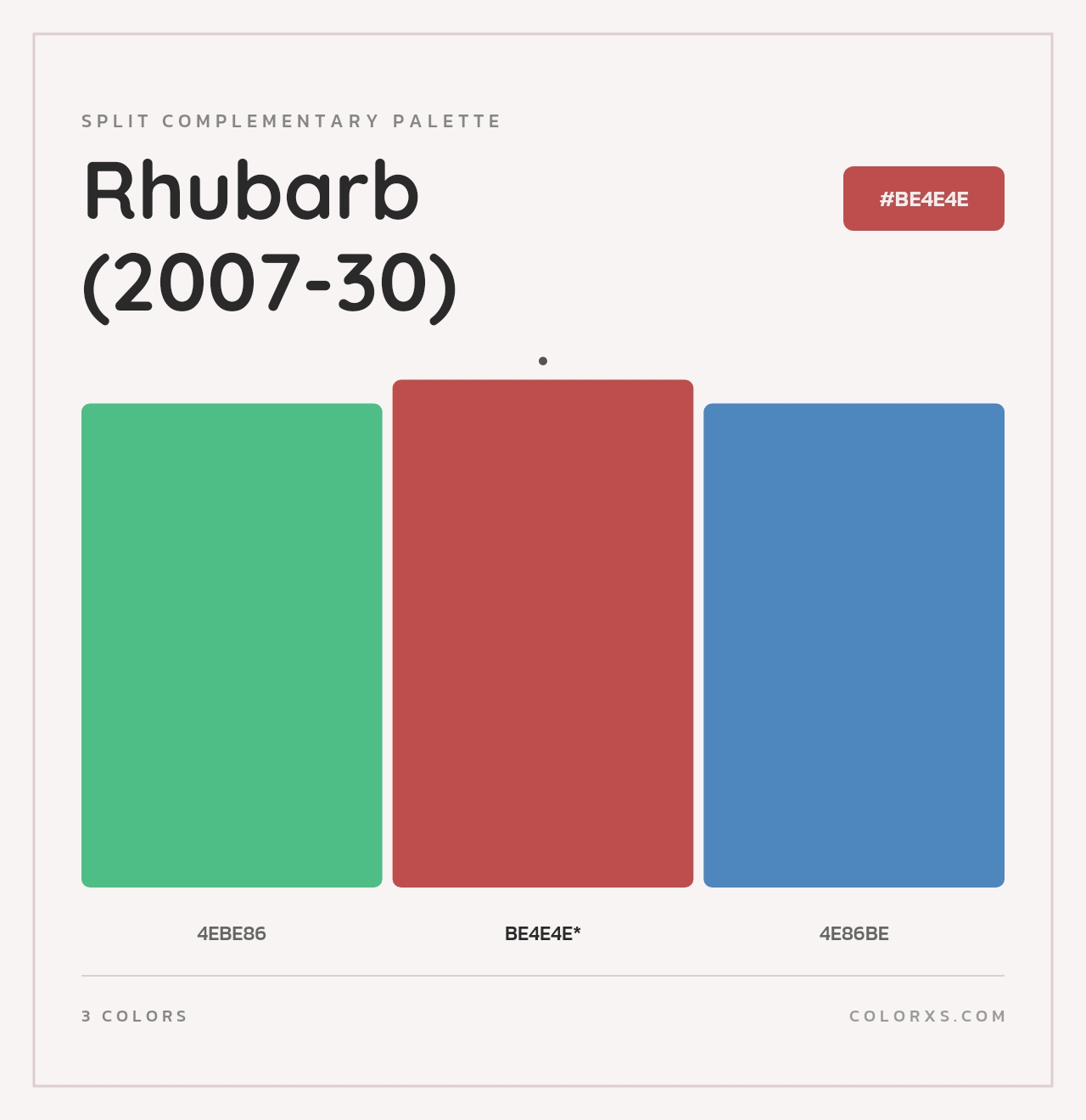Rhubarb (2007-30) - Split-Complementary Color Palette