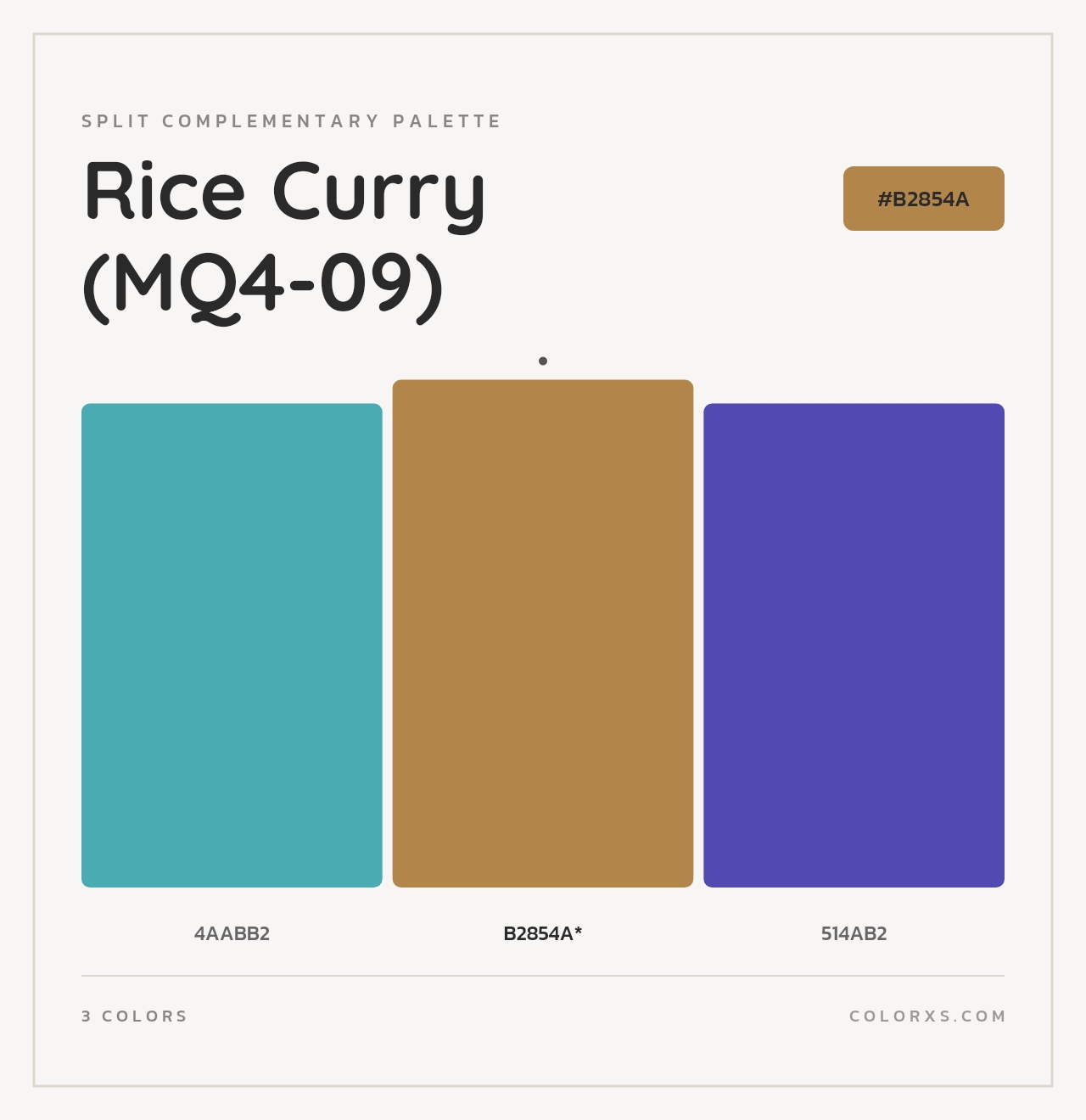 Rice Curry (MQ4-09) - Split-Complementary Color Palette