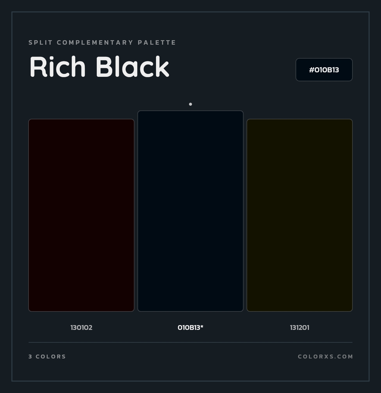 Rich Black - Split-Complementary Color Palette