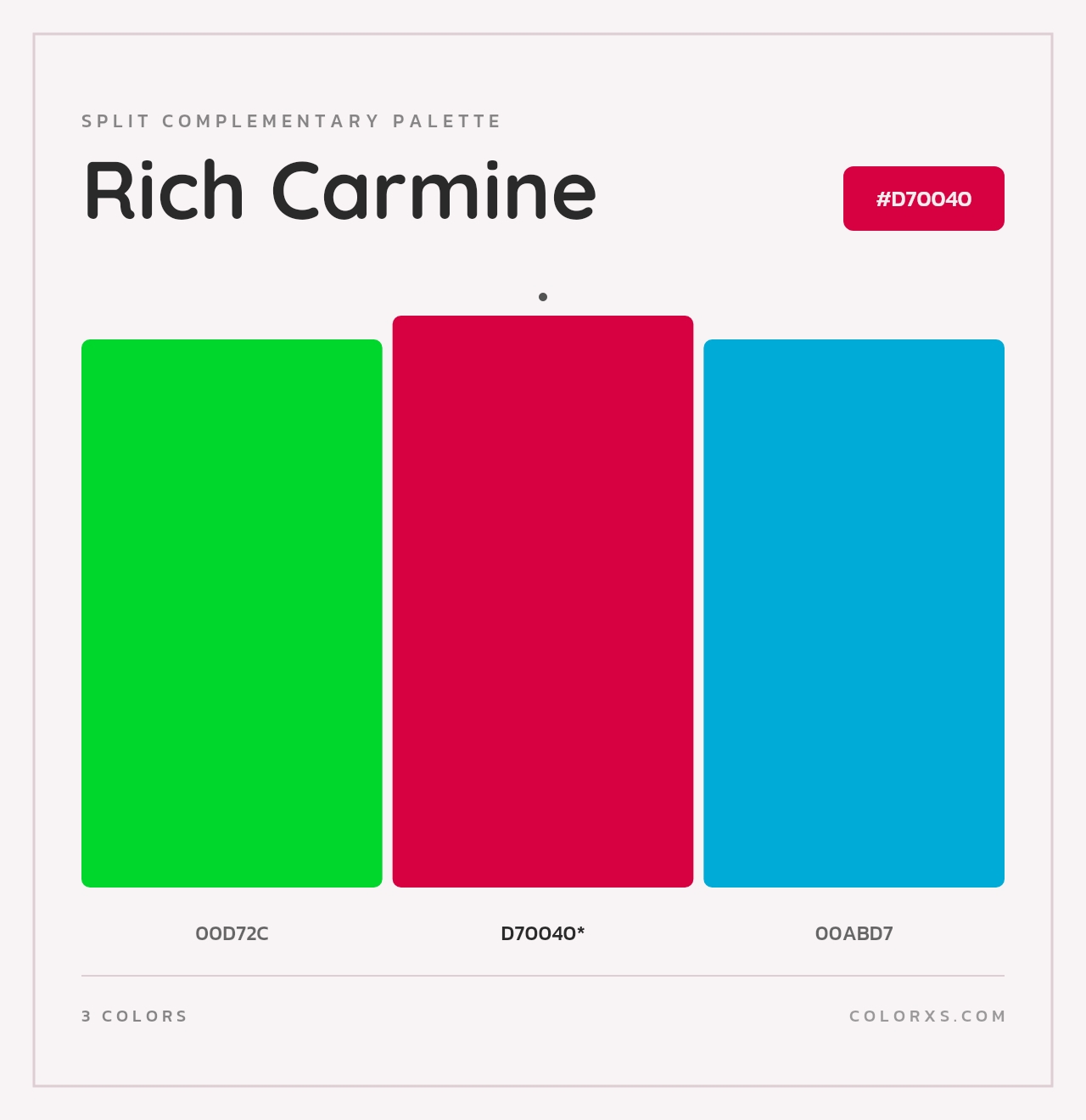 Rich Carmine - Split-Complementary Color Palette