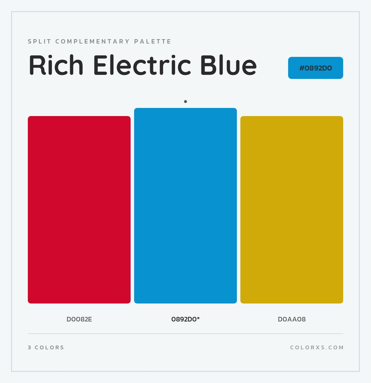 Rich Electric Blue - Split-Complementary Color Palette