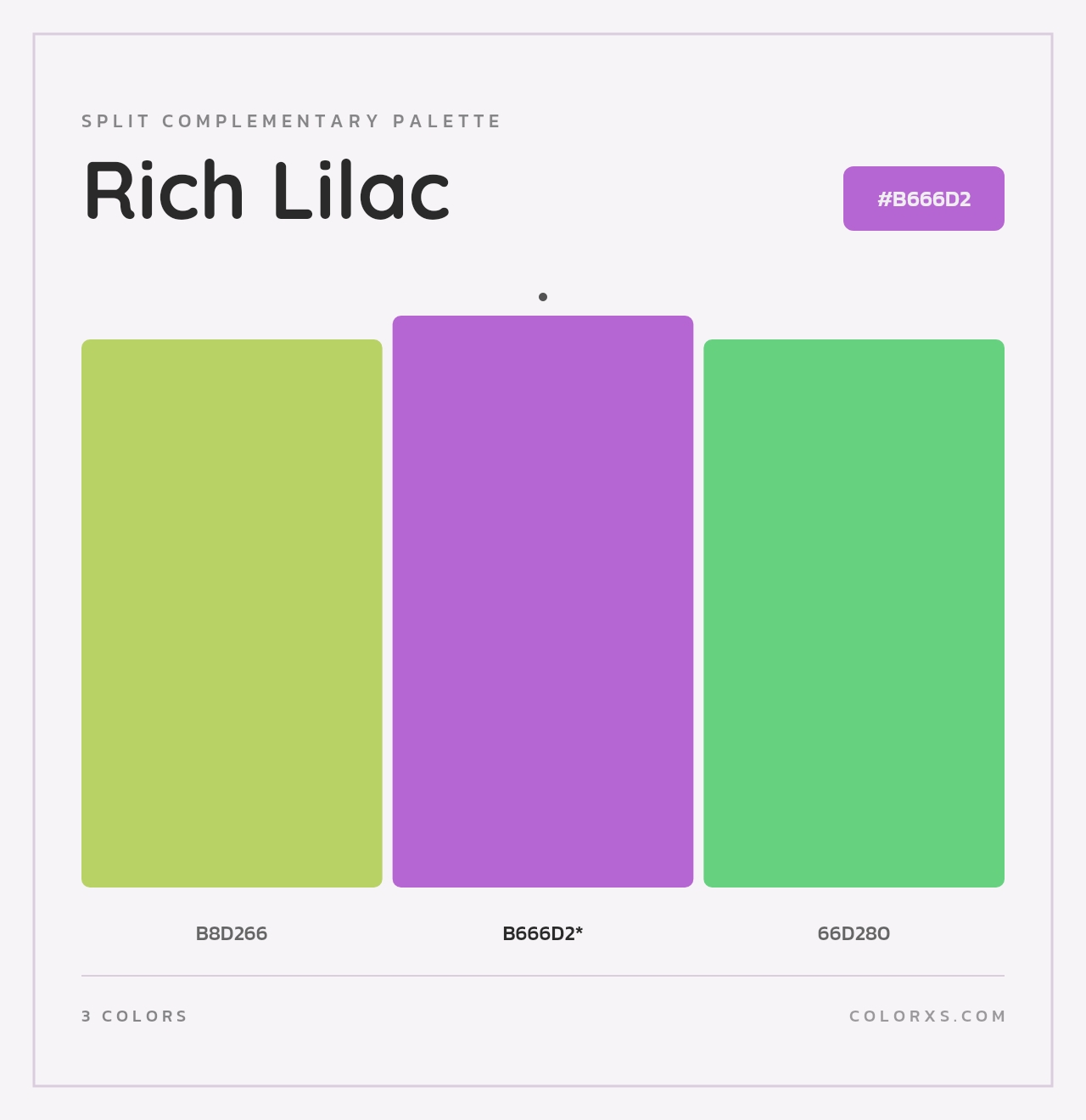 Rich Lilac - Split-Complementary Color Palette