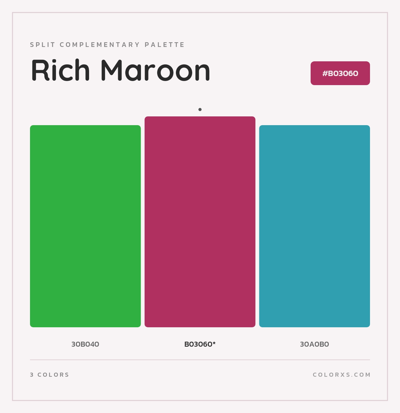 Rich Maroon - Split-Complementary Color Palette