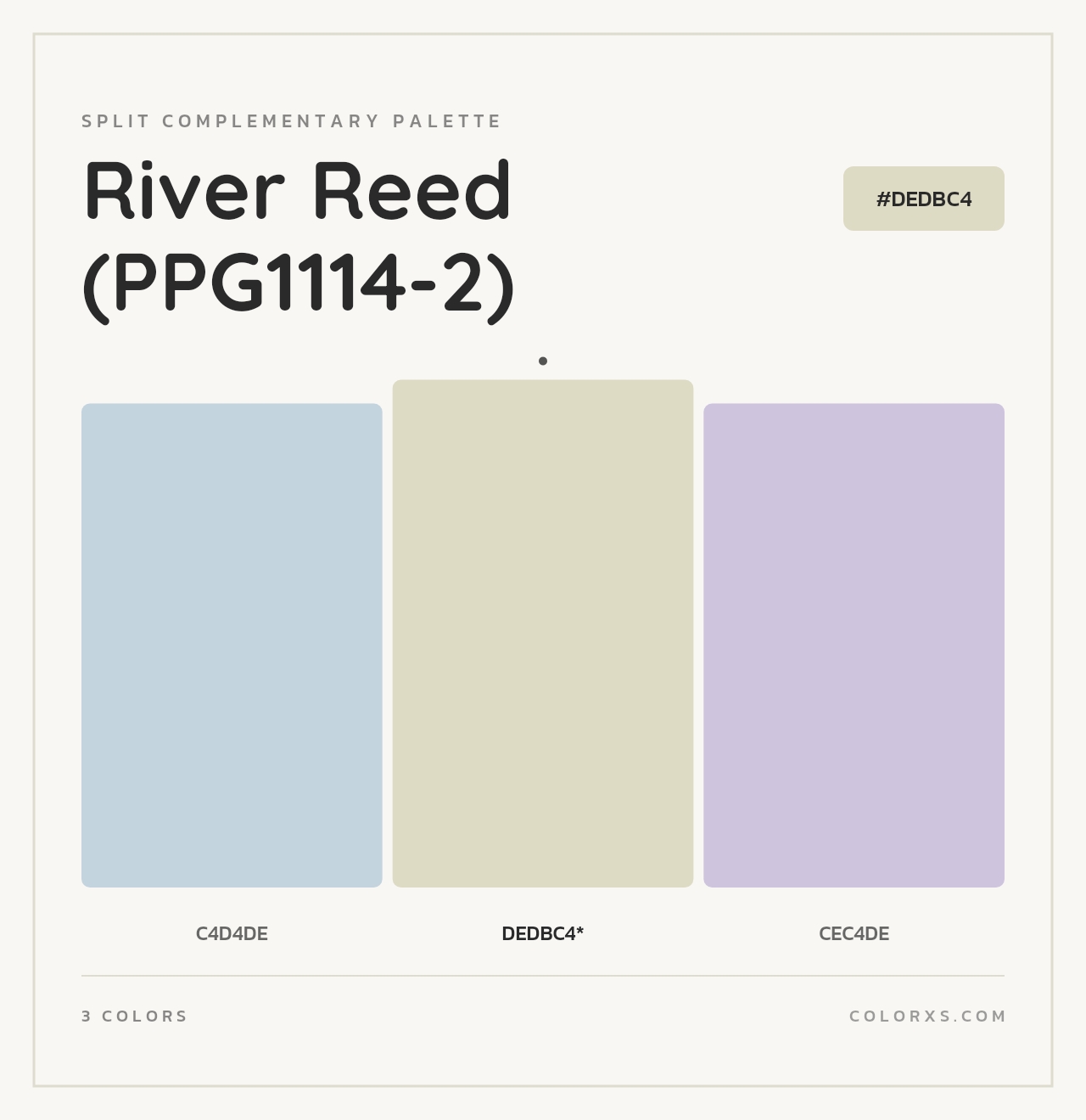 River Reed (PPG1114-2) - Split-Complementary Color Palette