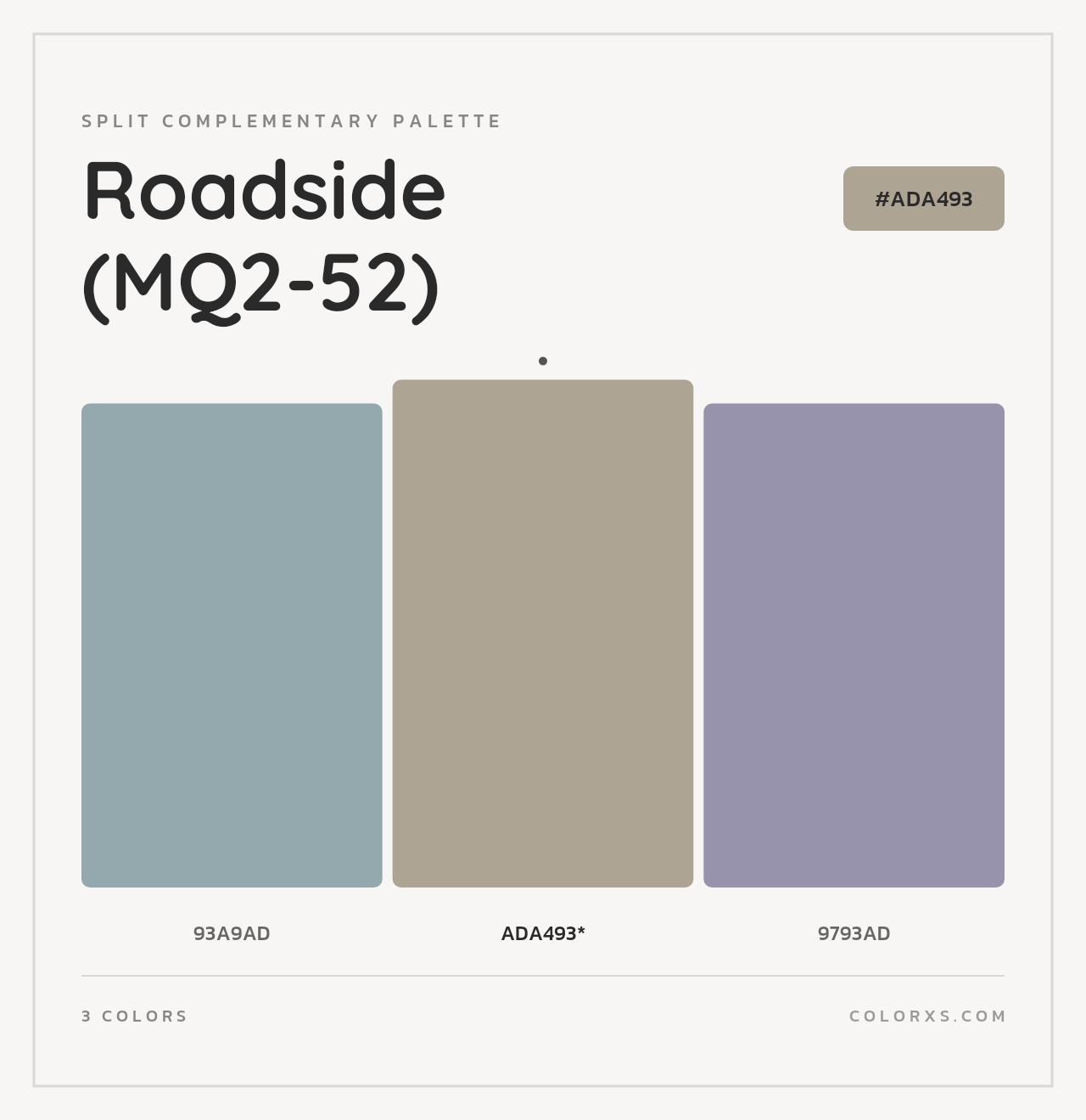 Roadside (MQ2-52) - Split-Complementary Color Palette