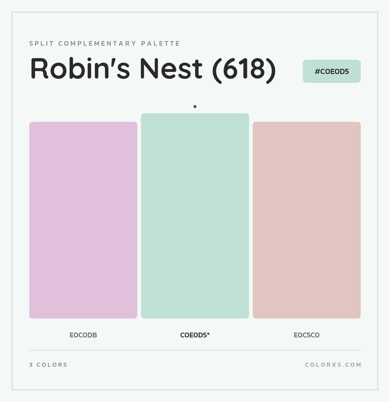 Robin's Nest (618) - Split-Complementary Color Palette