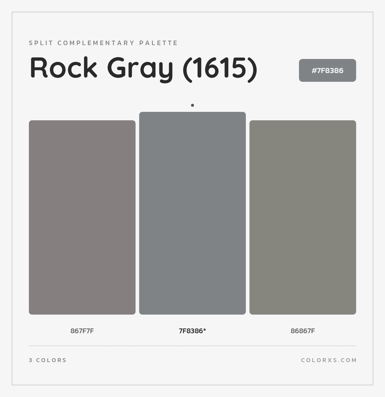 Rock Gray (1615) - Split-Complementary Color Palette
