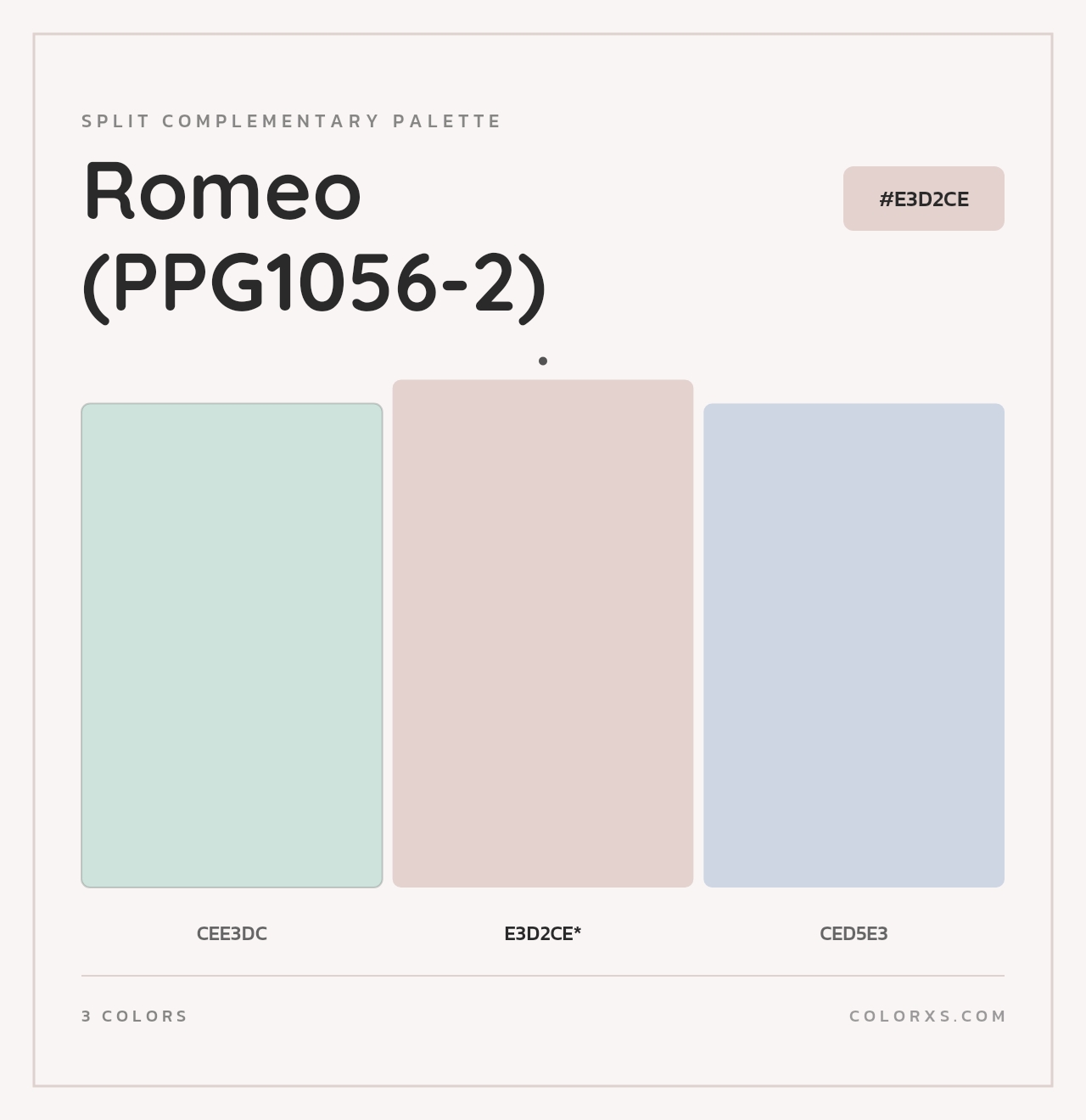 Romeo (PPG1056-2) - Split-Complementary Color Palette