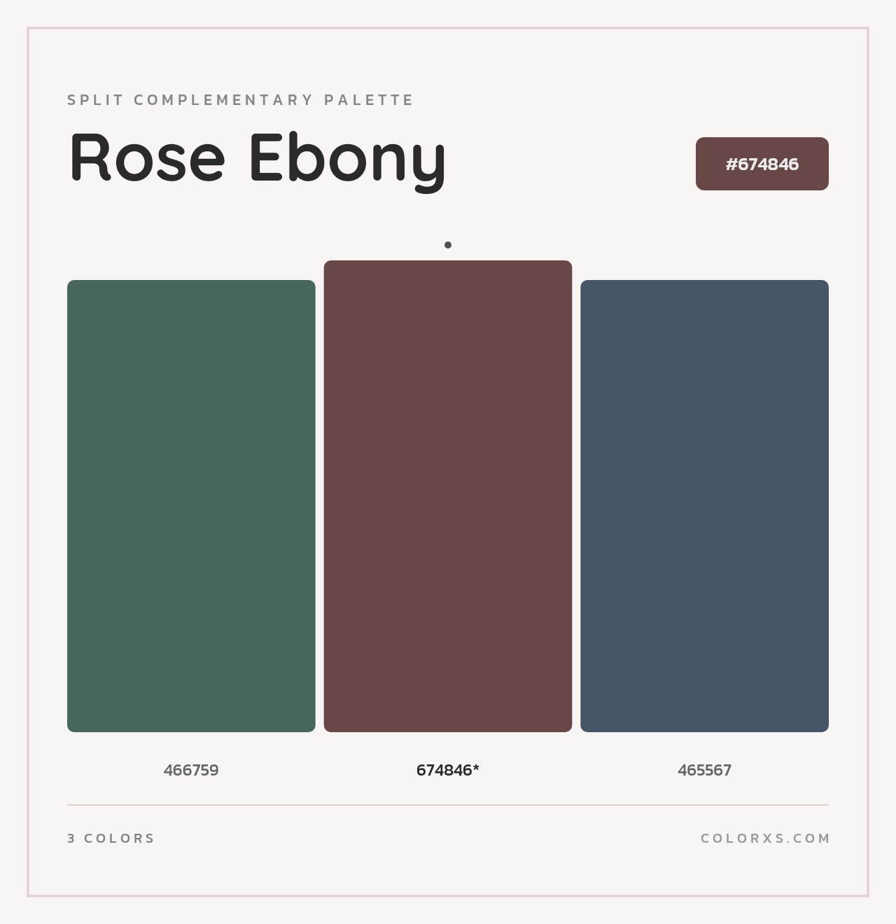 Rose Ebony - Split-Complementary Color Palette