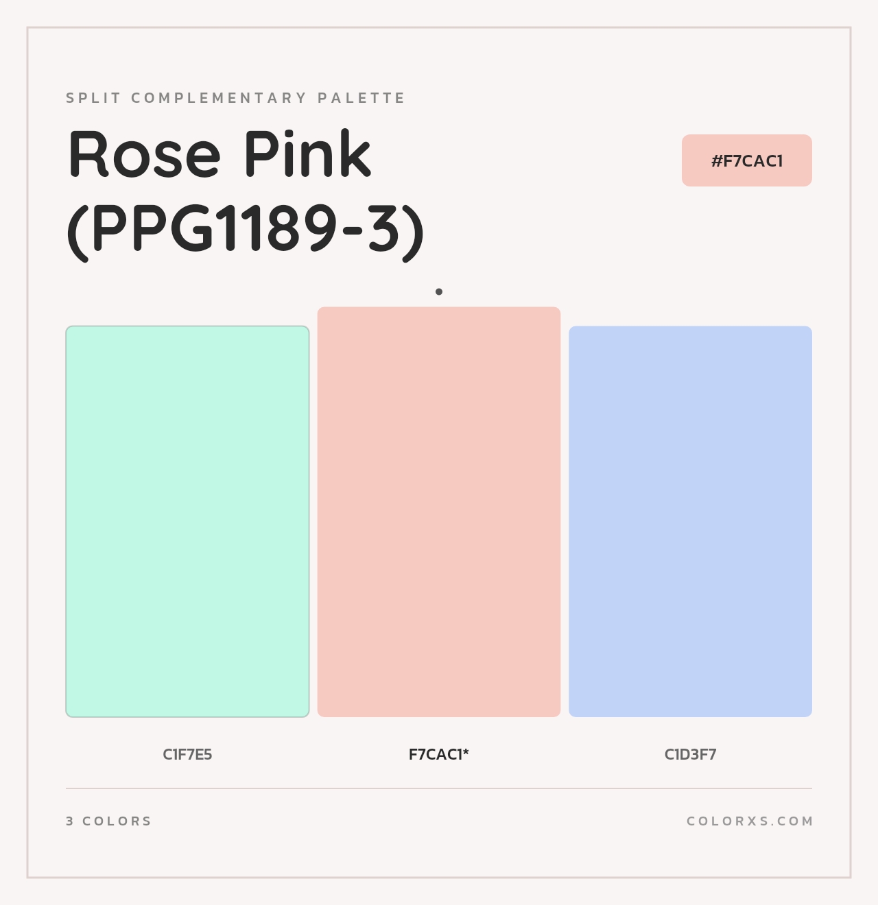 Rose Pink (PPG1189-3) - Split-Complementary Color Palette
