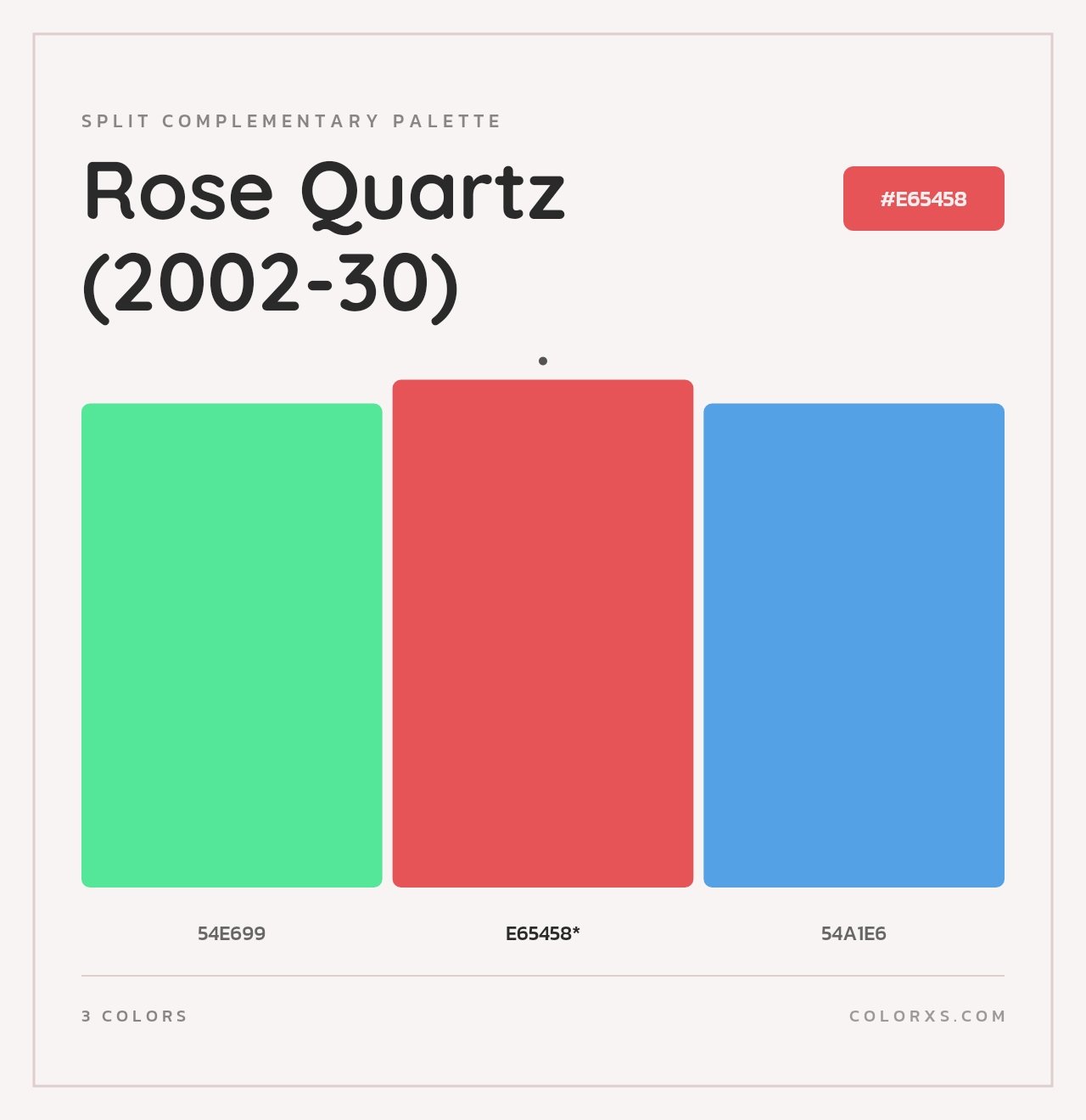Rose Quartz (2002-30) - Split-Complementary Color Palette